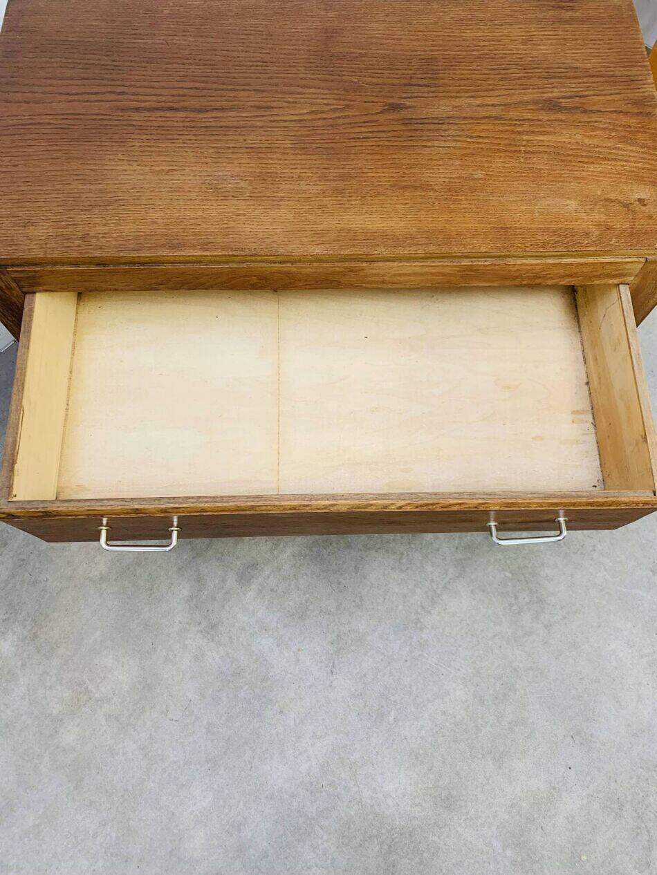 Wooden chest of drawers, splayed legs from the 1950s, vintage