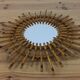 Miroir soleil 56 cm en bois effet bambou