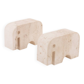 Vintage travertine elephant sculptures by Enzo Mari for Fratelli Mannelli, 1970s