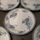 Série de 6 assiettes plates faïence Sarreguemines modèle Royat