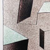 Lithographie suédoise moderne du milieu du siècle signée par Curt Hillfon (1/211) « Formes cinétiques »