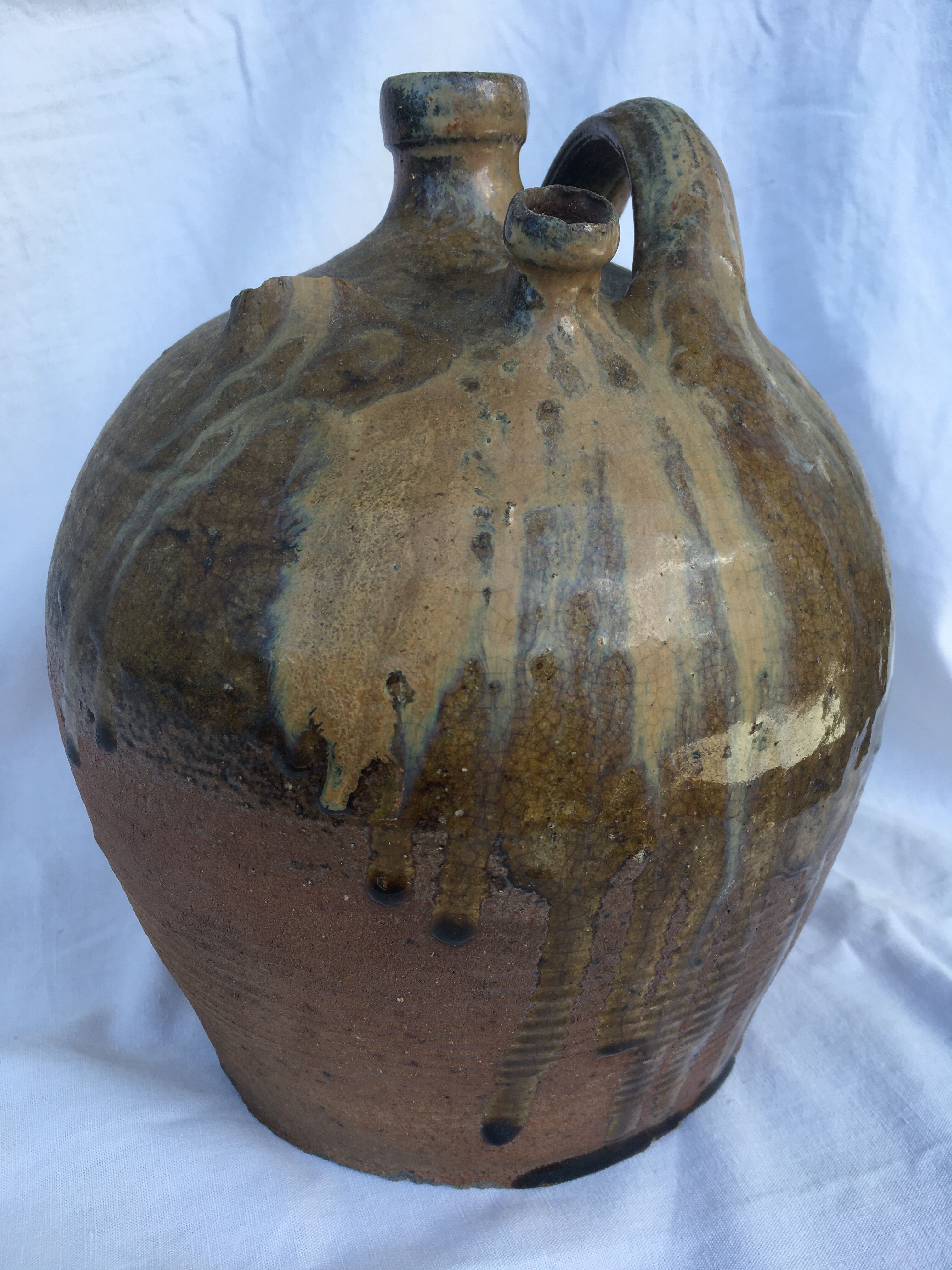 Oil jar in glazed stoneware