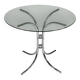 Vintage chrome glass round dining table 70s space age