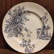 French vintage serving stand plate, R. Lafitte, Terre de Fer, Salins
