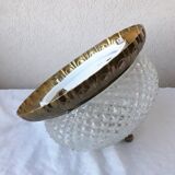 Bronze and glass ceiling lamp