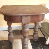 Solid oak console. Late 19th century