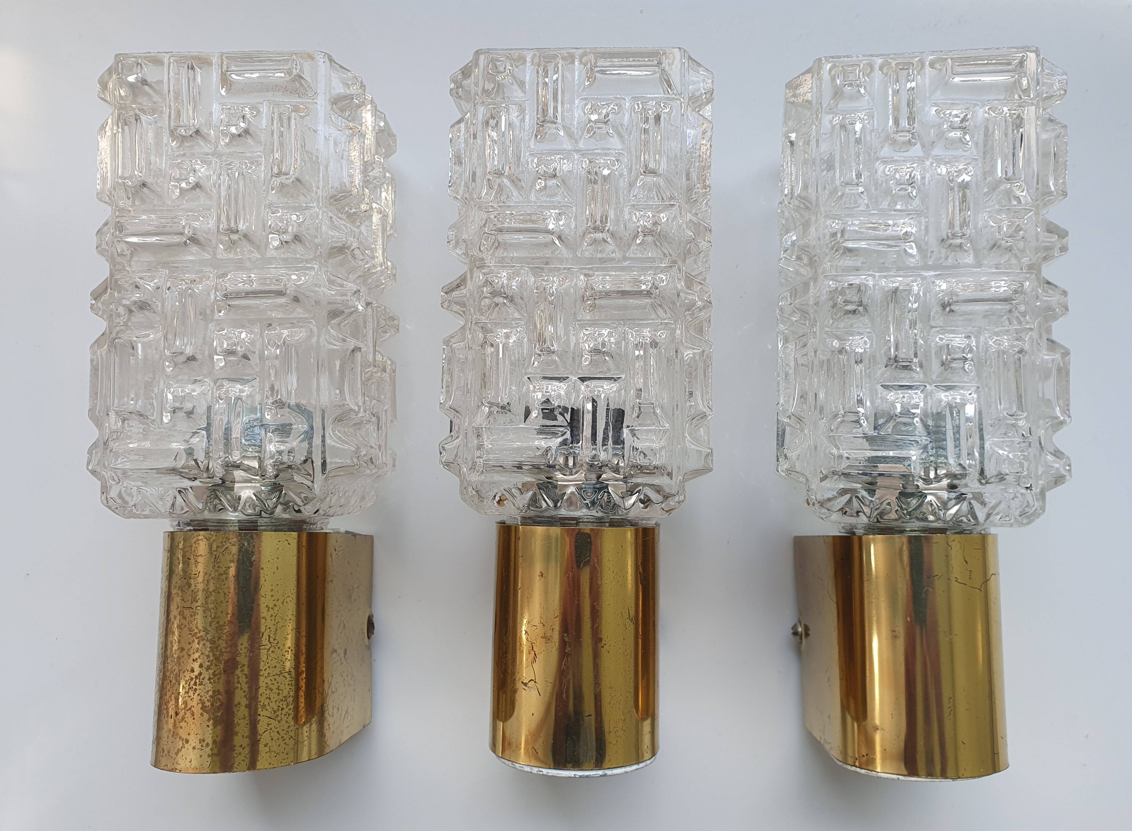 Three vintage Italian gold Targetti wall lights