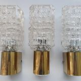 Three vintage Italian gold Targetti wall lights