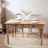 Renovated solid wood farmhouse table