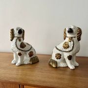 Pair of Staffordshire ceramic dogs – England, 20th century