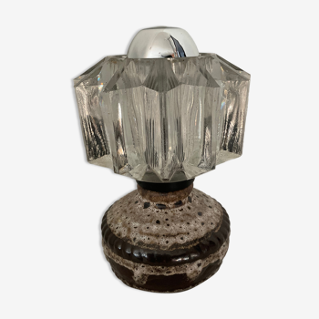 Lampe vintage des années 60 en céramique et verre