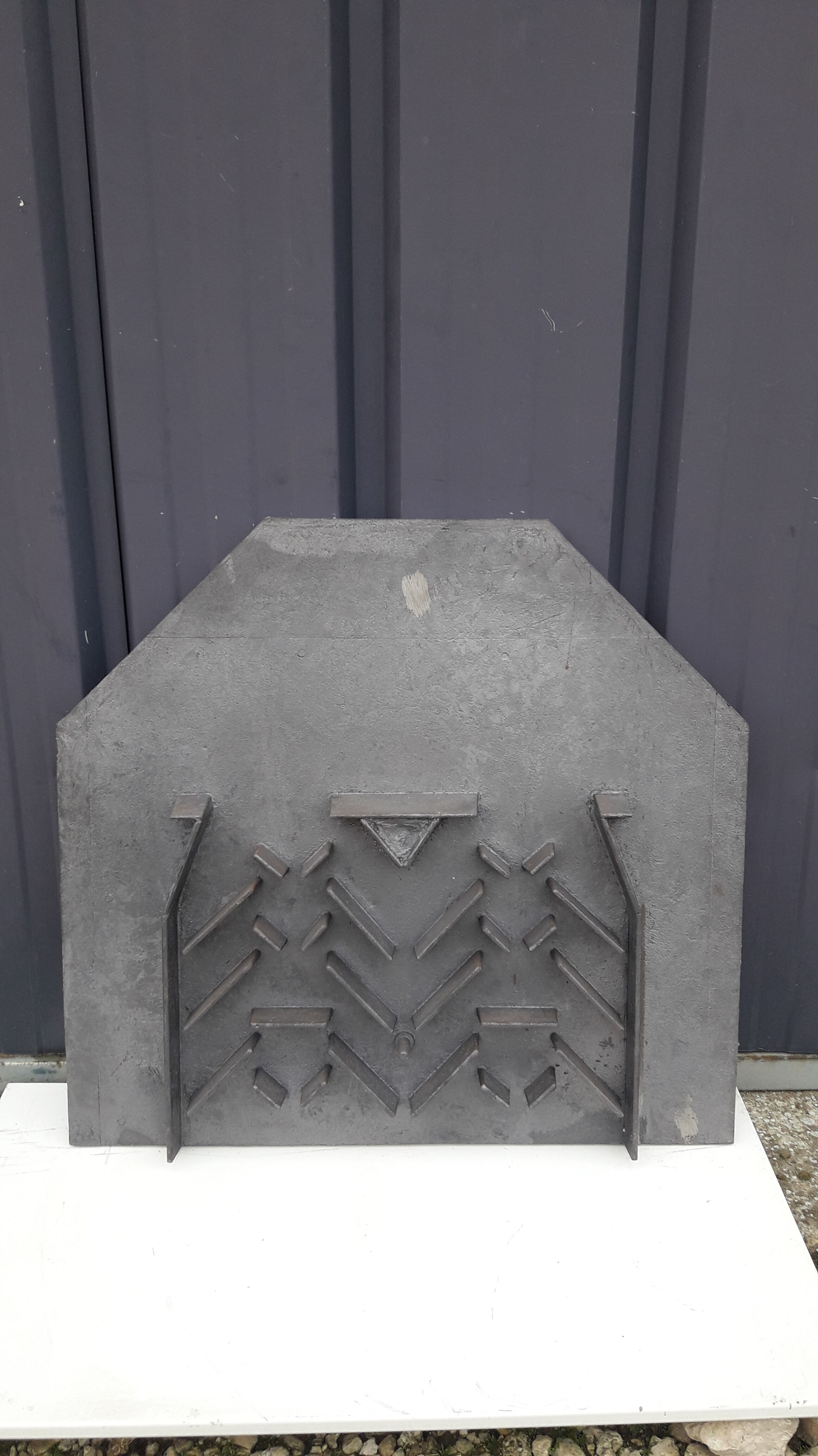 Iron flower iron fireplace plate art foundry never laid