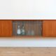 Danish MidCentury Teak Wall Mounted Sideboard, 1960s.