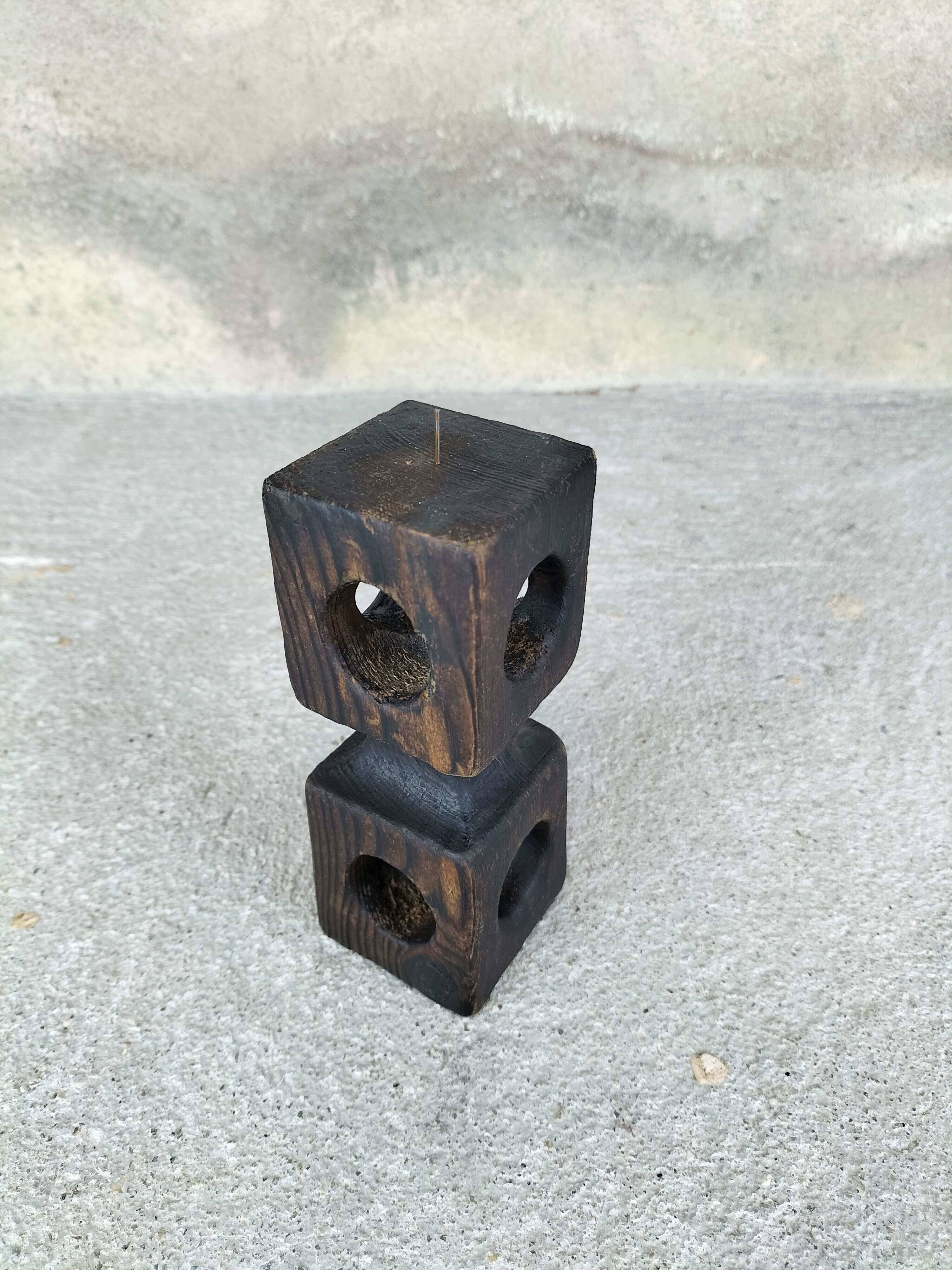 Vintage wooden candle holder.