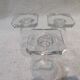 3 white wine glasses 11cl Daum crystal with square art deco base h 9.3cm