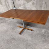 Scandinavian vintage telescopic extendable teak table 1970