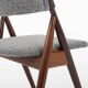 Set of 6 vintage dining chairs in grey bouclé