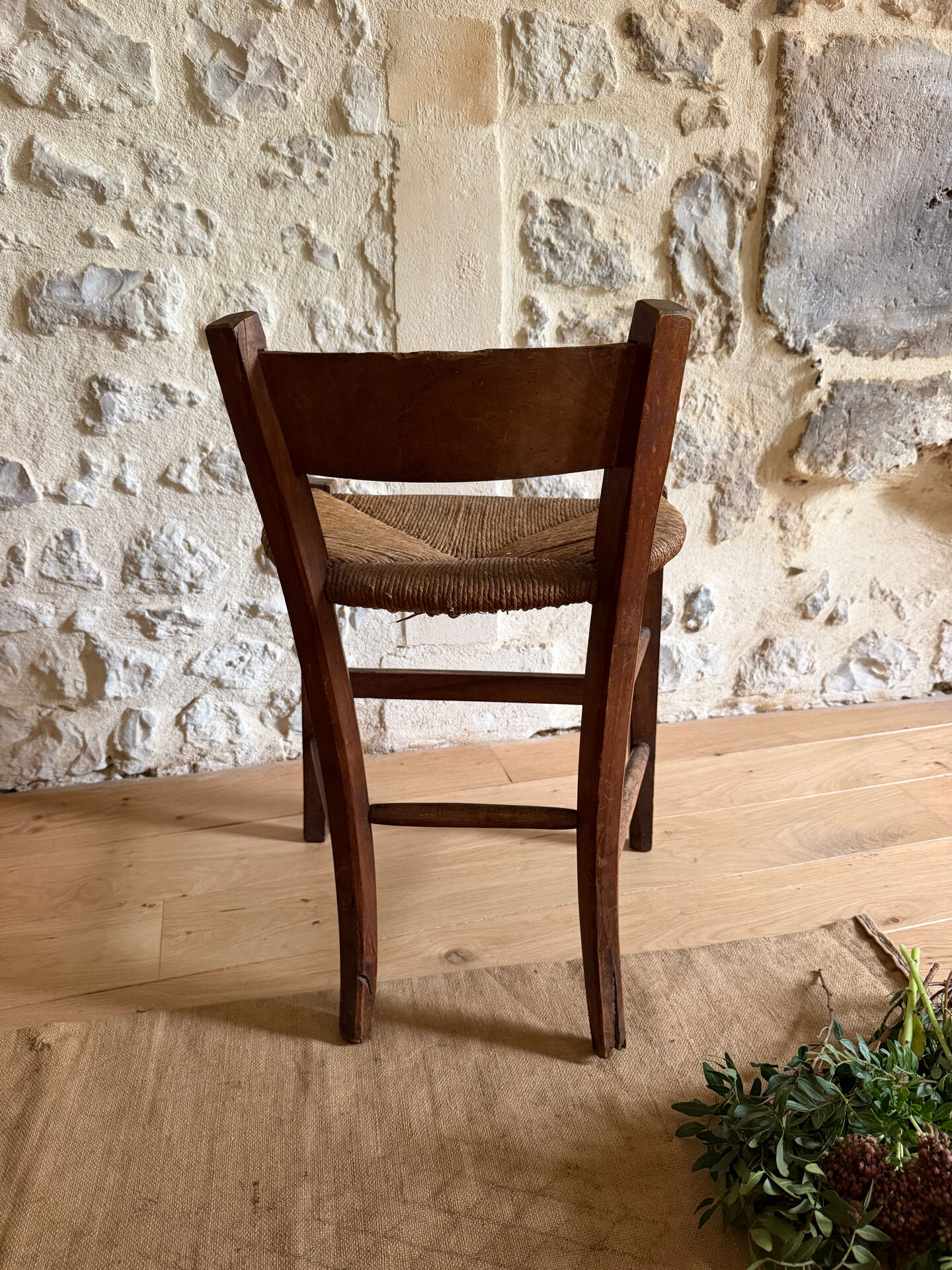 Old wooden country chair.