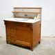 Antique washbasin cabinet in marble and wood