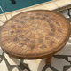 Vintage oval coffee table "Herbier" ceramic 70s