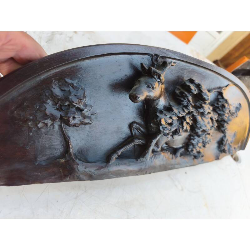 Dark oak relief sculpture 19th century
