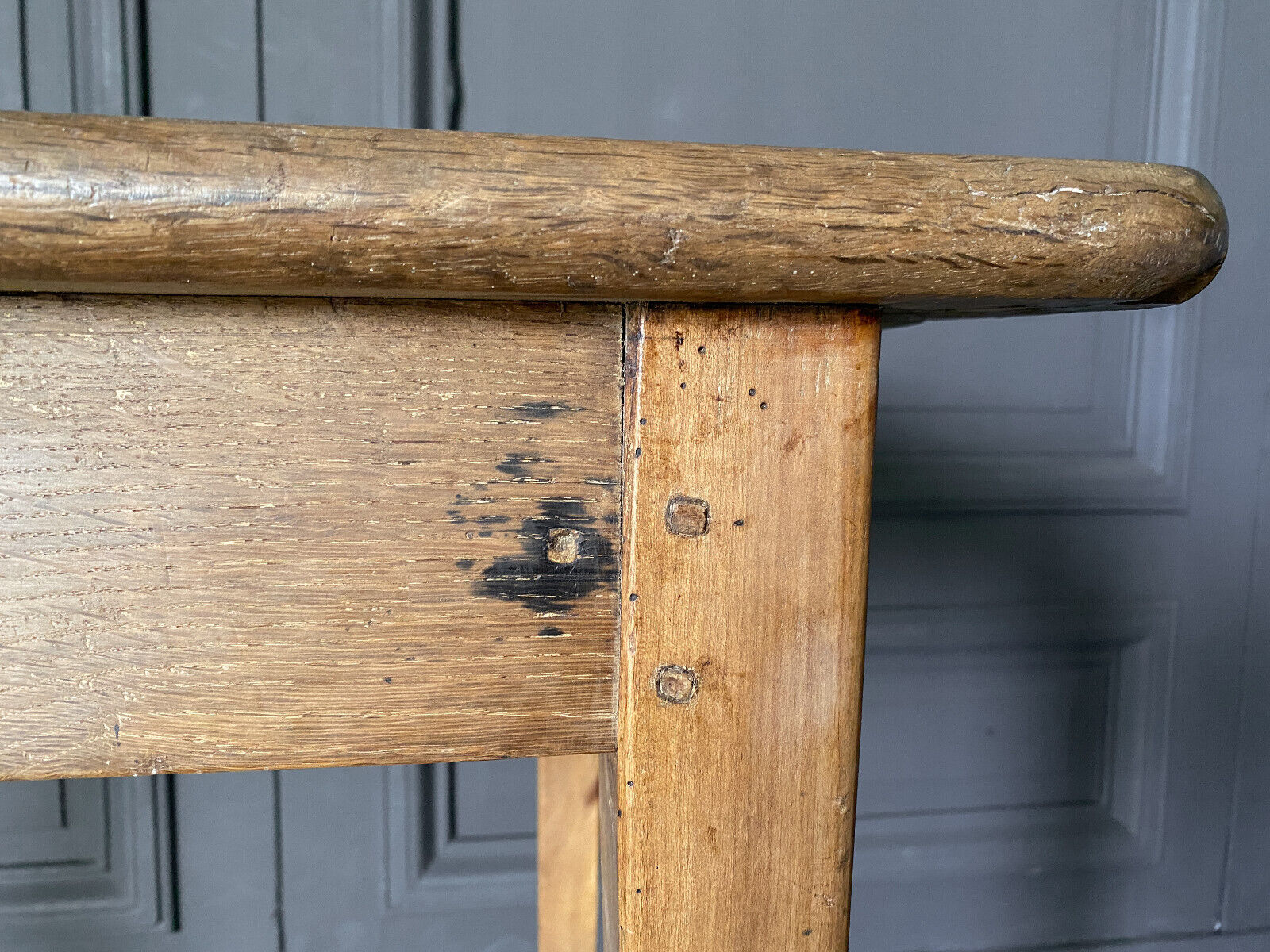 Oak farmhouse table Late nineteenth original patina