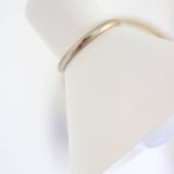 Pair of Scandinavian wall lights, white and gold metal