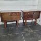 Pair of vintage 70s walnut bedside tables