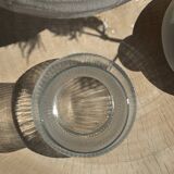 Ribbed glass ball vase