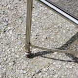 Coffee table from the 70s in chrome metal with smoked glass top in neo-classical style