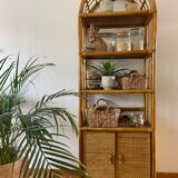 Bamboo rattan and wicker shelf