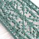 Vintage dark green cast iron oval trivet - Openwork design