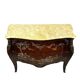 Curved jump commode in lacquer with Japonese decoration.