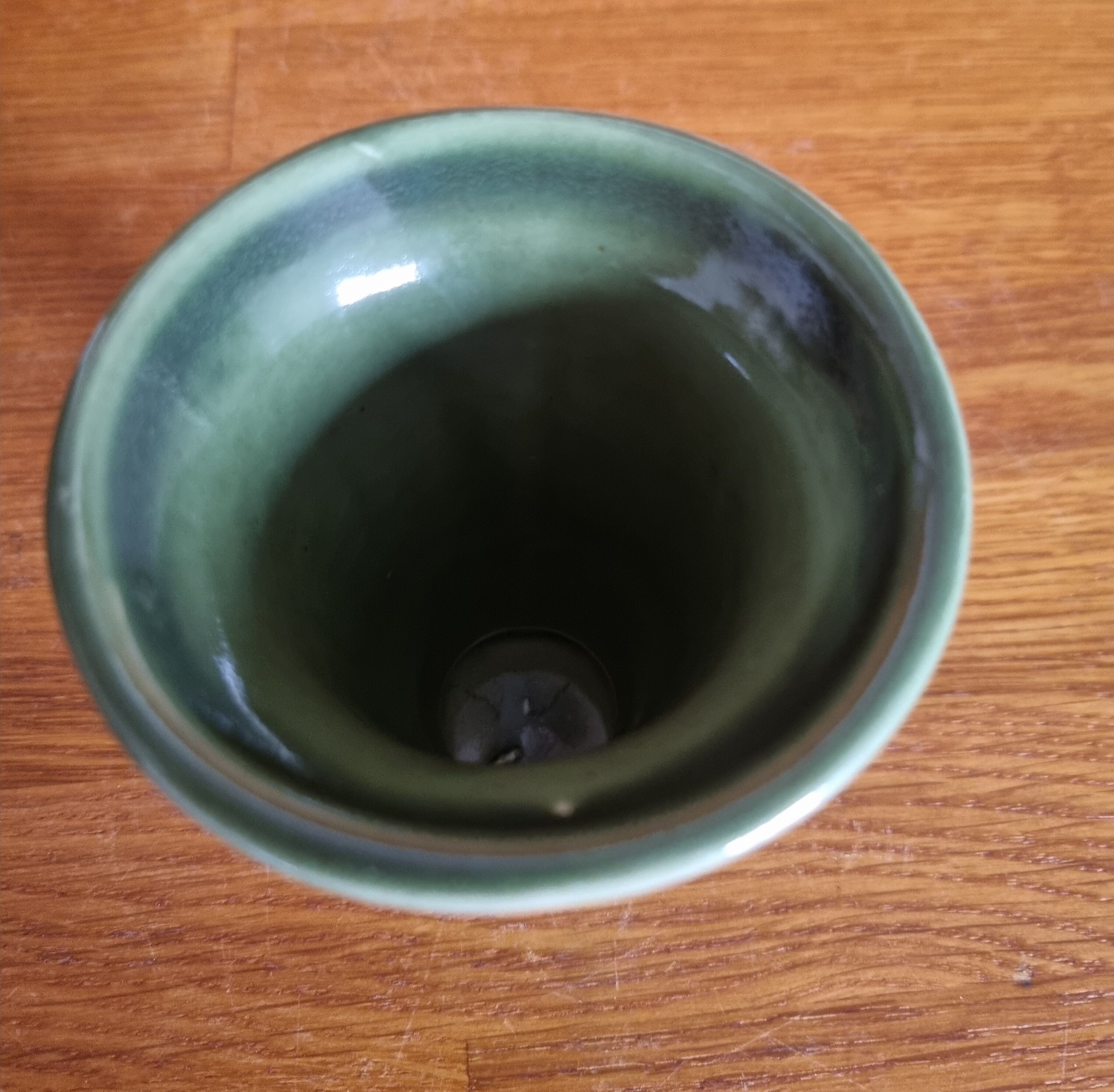 Small vintage vase in green ceramic