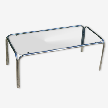 Chrome coffee table and smoked glass 70