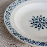 Antique semi-deep ironstone plate – Salins Henri II model