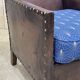 Club armchair art deco era leather and fabric cushion