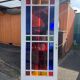 Colorful stained glass door