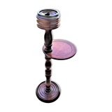 Ashtray on rustic wood stand circa 1970