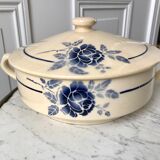 Tureen blue flowers Saint-Amand 30s-40s