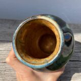 Signed ceramic flamed vase