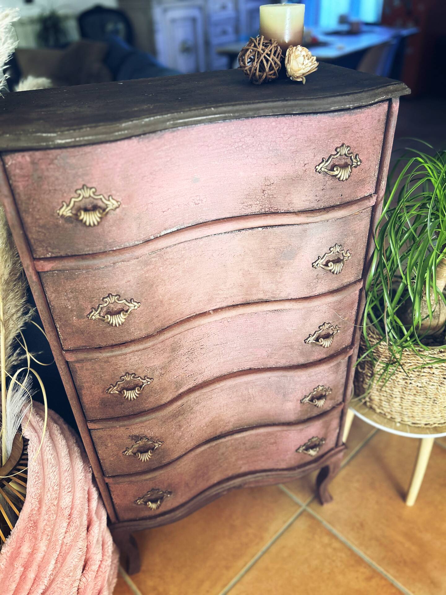 Patinated vintage chest of drawers
