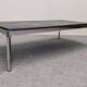Table basse moderniste en ardoise et métal chromé, Italie vers 1970