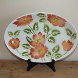 Vintage oval dish Moulin des Loups Orchies flowers