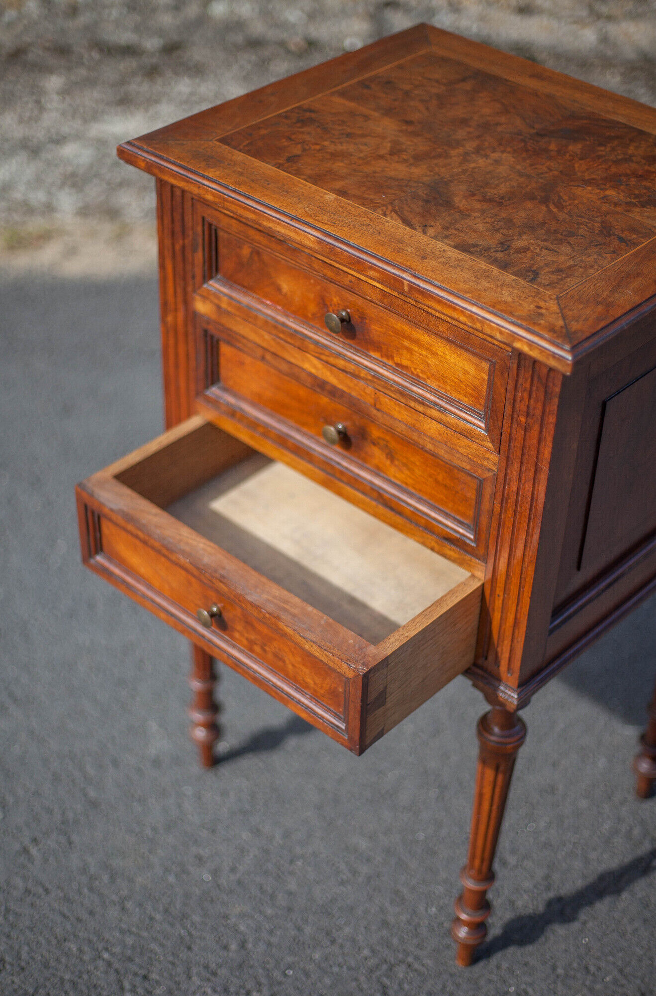 Vintage wood bedside table