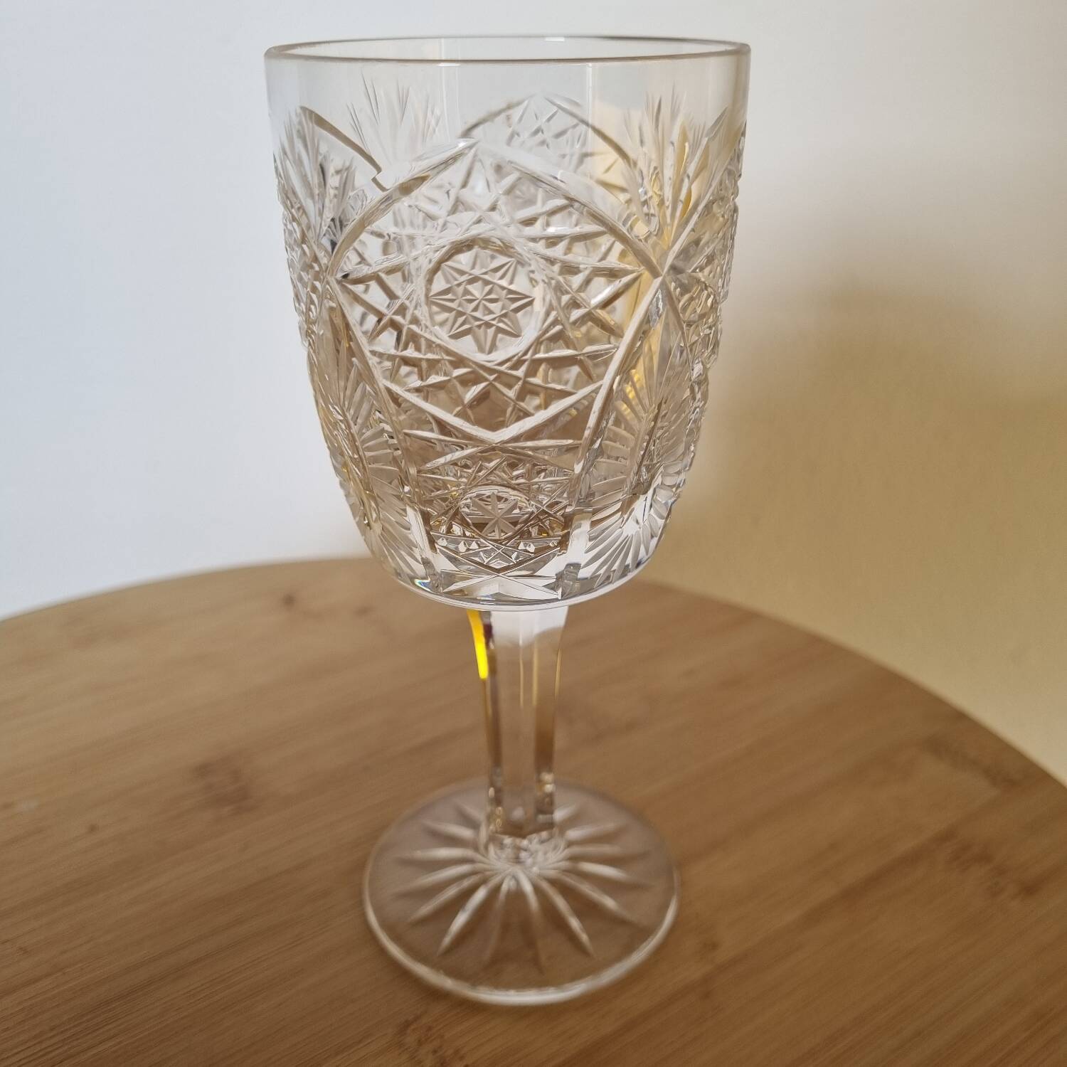 6 wine glasses, Bohemian crystal from 1980