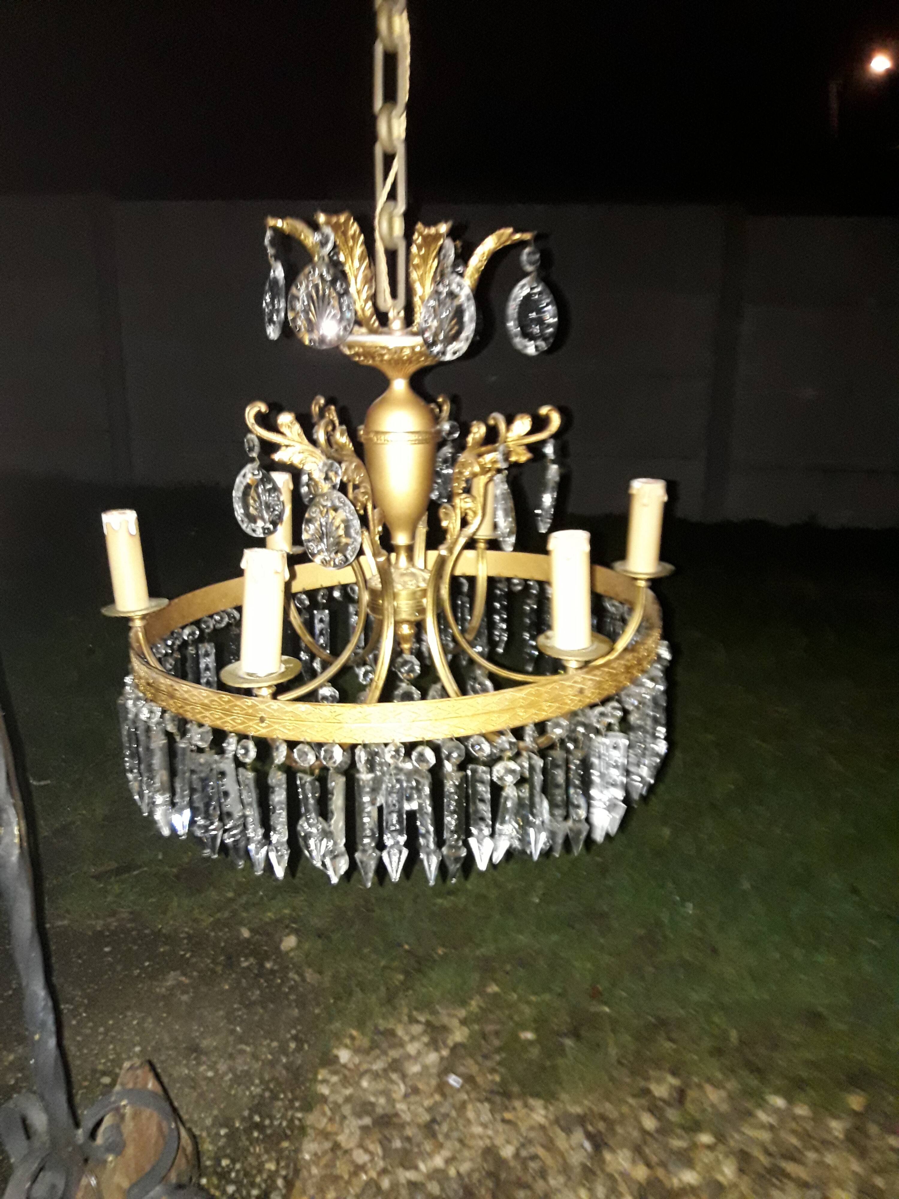 Bronze chandelier and 19th century stamps 6 fires