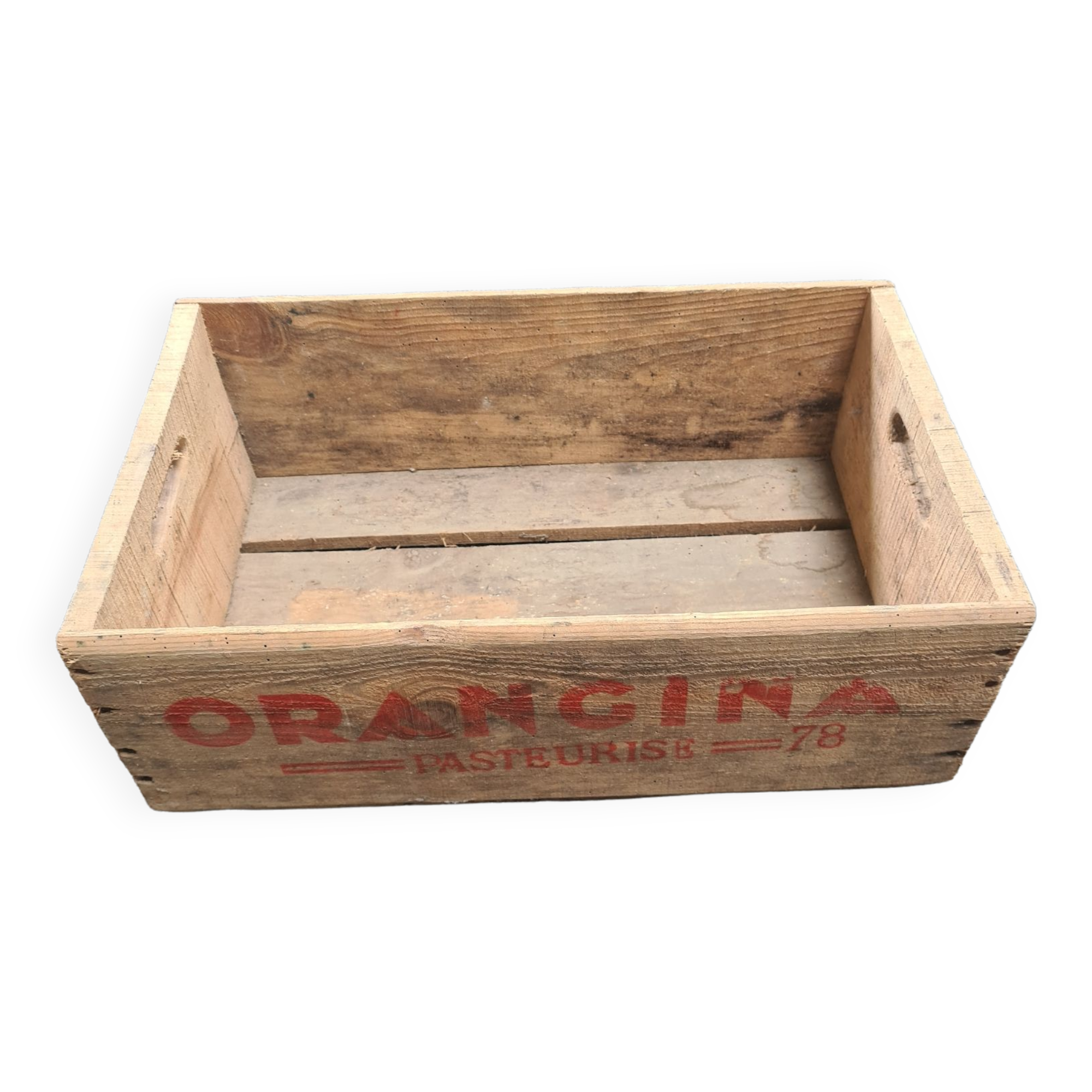 Old wooden box: orangina