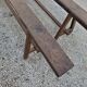 Pair of rustic solid oak farm benches 19th century - 2m90