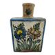 Persian bottle, antique vase with polychrome flower decoration, Kagjar style, antique ceramic